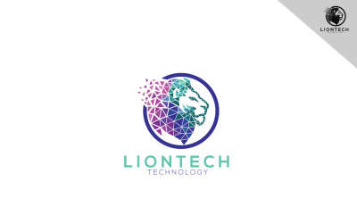 Moderní Lion Tech Logo šablona