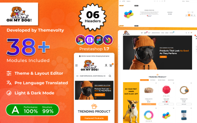 Oh My Dog - Animals Shop - Pets Care Адаптивний мегашаблон PrestaShop