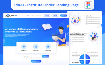Edu-Fi - Institute Finder Landingspagina Figma Kit