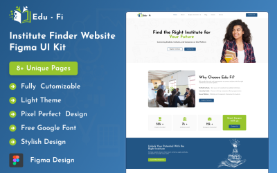 Edu-Fi - Institute Finder Website Figma UI Kit