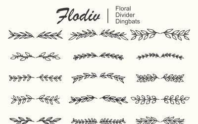Flodiv - Divider Floral Dingbat Yazı Tipi