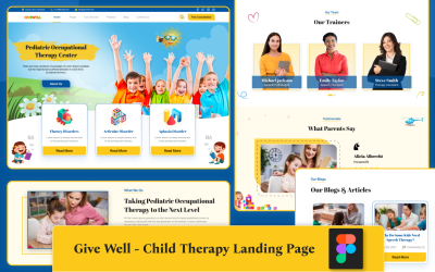 Givewell - Bestemmingspagina voor kindertherapie Figma Kit