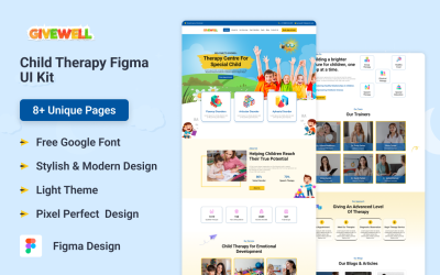 Givewell – Gyermekterápiás webhely Figma Kit