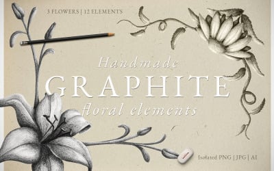 Графітові квіткові елементи ручної роботи