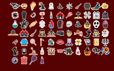 Halloween vektor ikon matrica illusztráció Halloween esemény | AI | EPS | SVG
