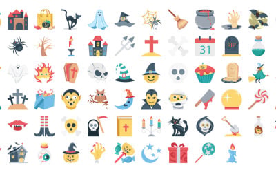 Halloween vektoros ikon illusztráció háttér | AI | EPS | SVG