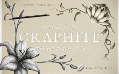Handgemachte Graphitblumenelemente