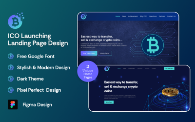 ICO elindítása – Céloldal Figma Kit
