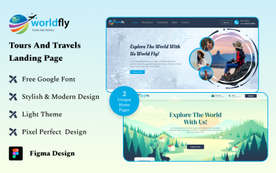 Reisbureau - Ontwerp van bestemmingspagina&amp;#39;s Figma Kit