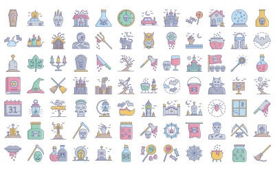 万圣节矢量图标|人工智能 |每股收益 |静止无功发生器