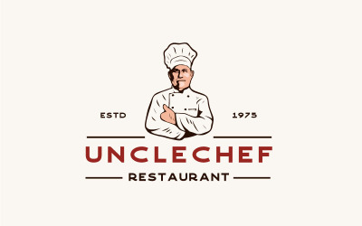 Chef retrò vintage per modello di progettazione logo ristorante