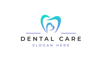 Dent et coeur, inspiration de conception de logo de soins dentaires