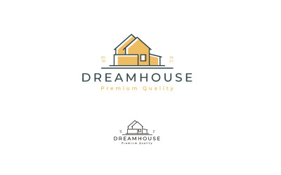 Eenvoudige Line Art House Logo Design Inspiratie