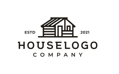 Inspiração de design de logotipo de casa simples de arte de linha