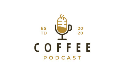 Inspiracja do projektowania logo kawy podcast