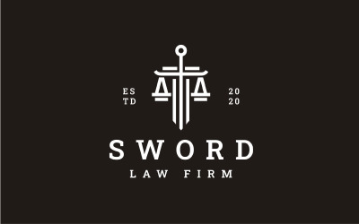 Law Firm Logo, Justice Scales With Sword Logo Design Inspiration
