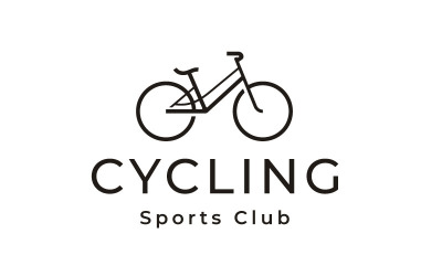 Lijn kunst fiets Logo ontwerp Vector sjabloon