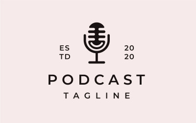 Mikrofon és mosoly, podcast vígjáték logótervezési inspiráció