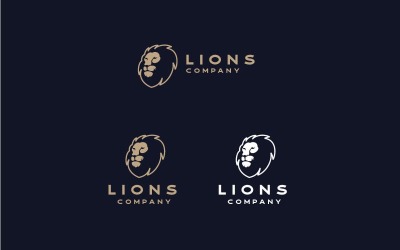 Modèle de vecteur de conception de logo tête de lion élégant