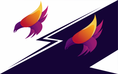plantilla de logotipo moderno de pájaro colorido