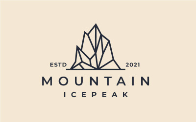 Vintage Hipster Iceberg, szablon projektu logo szczytu górskiego