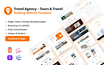 Agence de voyages - Modèle de site Web de réservation de visites et de voyages