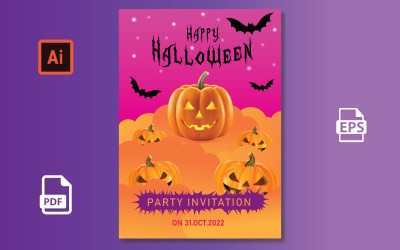 Folheto de convite de Halloween - Folheto de Halloween