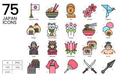 75 Giappone Icon set - Serie Vivid
