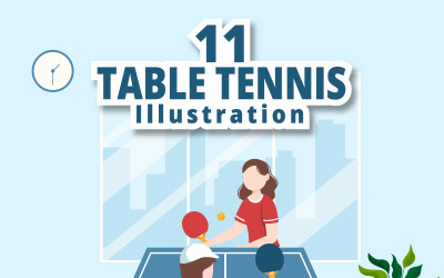 11 Гра в настільний теніс Спортивна ілюстрація