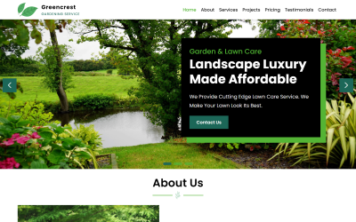 Greencrest - Plantilla HTML5 para página de destino de jardinería y paisajismo