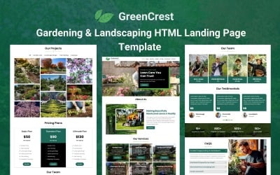 Greencrest – шаблон цільової сторінки HTML5 для садівництва та озеленення