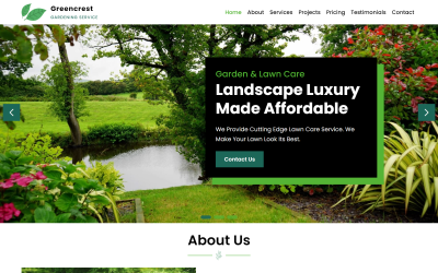 Greencrest - Trädgårdsskötsel och landskapsarkitektur HTML5 målsidamall