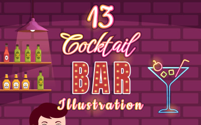 13 Illustrazione del cocktail bar