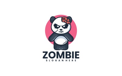 Logo kreskówka zombie panda