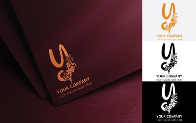 Création de logo de broderie lettre Y florale-identité de marque