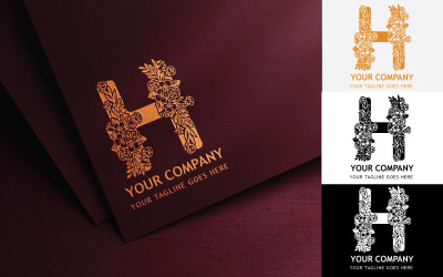 Floral Letter H Stickerei Logo Design-Markenidentität