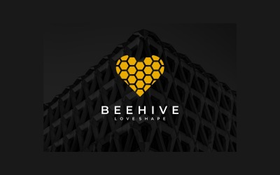 Bal Arısı Logosu - Petek Logo Tasarım Şablonu