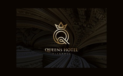 Letter Q Crown King Queen Elegant Luxury Logo