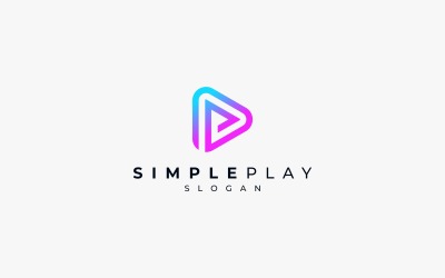 Oynat Düğmesi Video Renkli Degrade Logo
