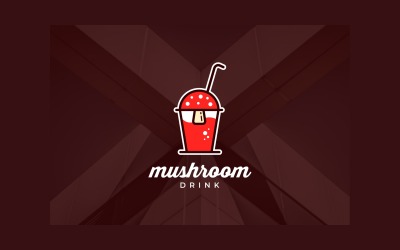 Slámový džus houbový nápoj Logo
