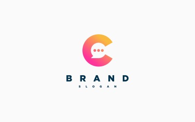 C Harfi Konuşma Balonu Sohbet Logosu