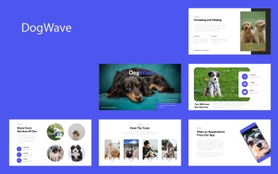 DogWave - Dierenverzorging en dierenwinkel Sjablonen PowerPoint presentatie