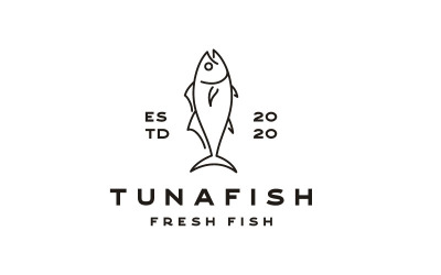 Retro Line Art Thon Logo Design Inspiration Vector