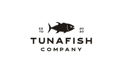 Tuna Fish Silhouette Logo Design Inspiration Vector