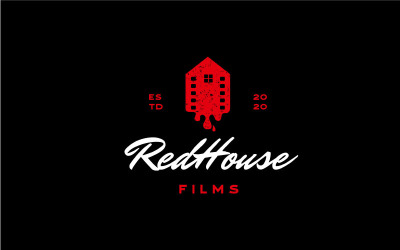 Vintage Retro Rustik Ev Filmi Filmi veya Sinema Logo Tasarımı İlhamı