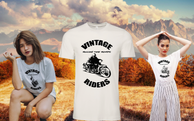 Vintage Riders Power Woman & Ruling The Roads Editable T-shirt Design Template