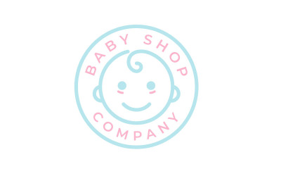 Cute Happy Baby Toddler Babies Logo Emble Stamp Design Template