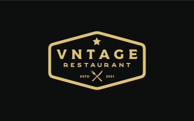 Design de logotipo de bistrô de restaurante retrô vintage