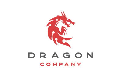 Draak Silhouet Tattoo Logo Ontwerp Vectorillustratie