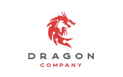 Dragon Silhouette Tatouage Logo Design Illustration Vectorielle